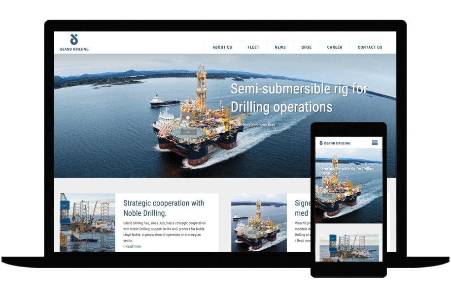 Referanse nettsiden til Island Drilling